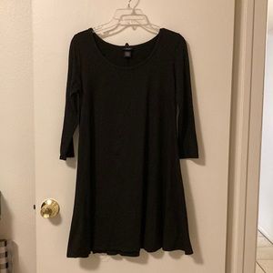 Rue 21 3/4 sleeve black swing dress
